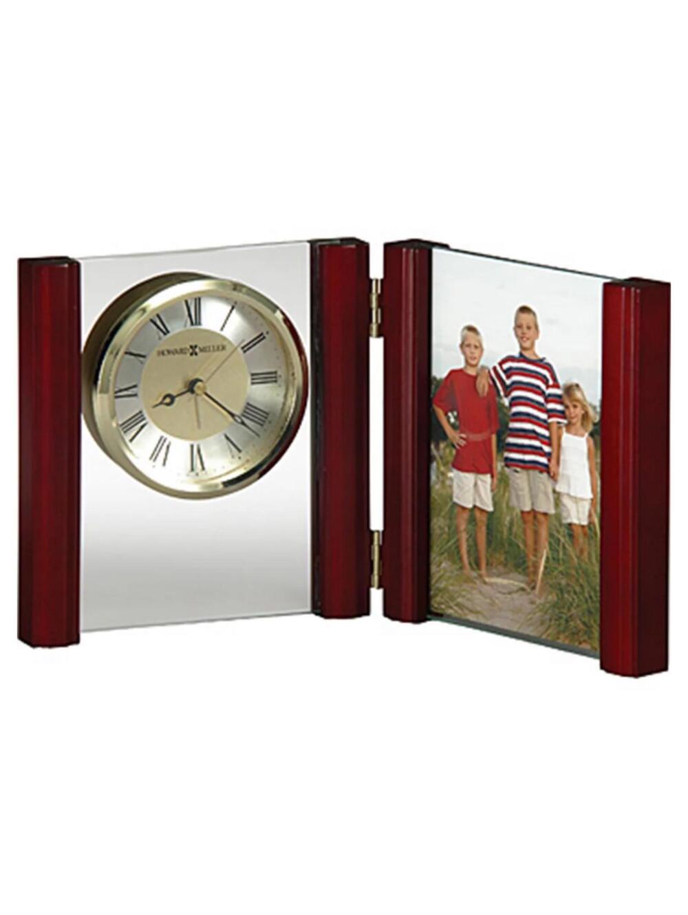 Howard Miller Desk Mantle Clock w/ 4x6 Photo Frame Quartz Wood Gold Trim – EUC - Picture 6 of 8